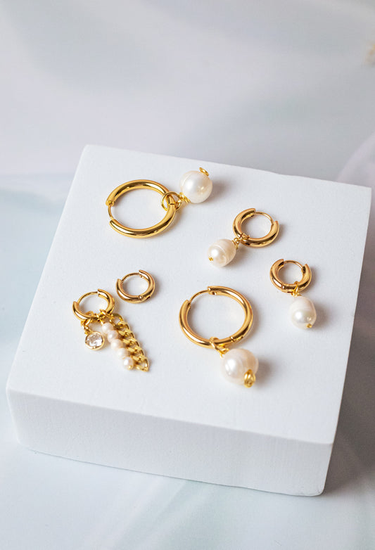 Argollas con perlas